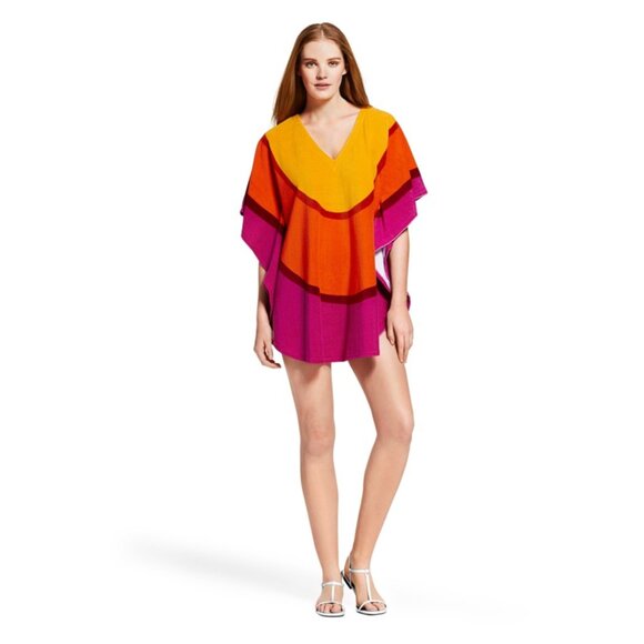 NWT Marimekko for Target Melooni Print Terry Swim Cover Up Orange Yellow Pink SM - Picture 3 of 4